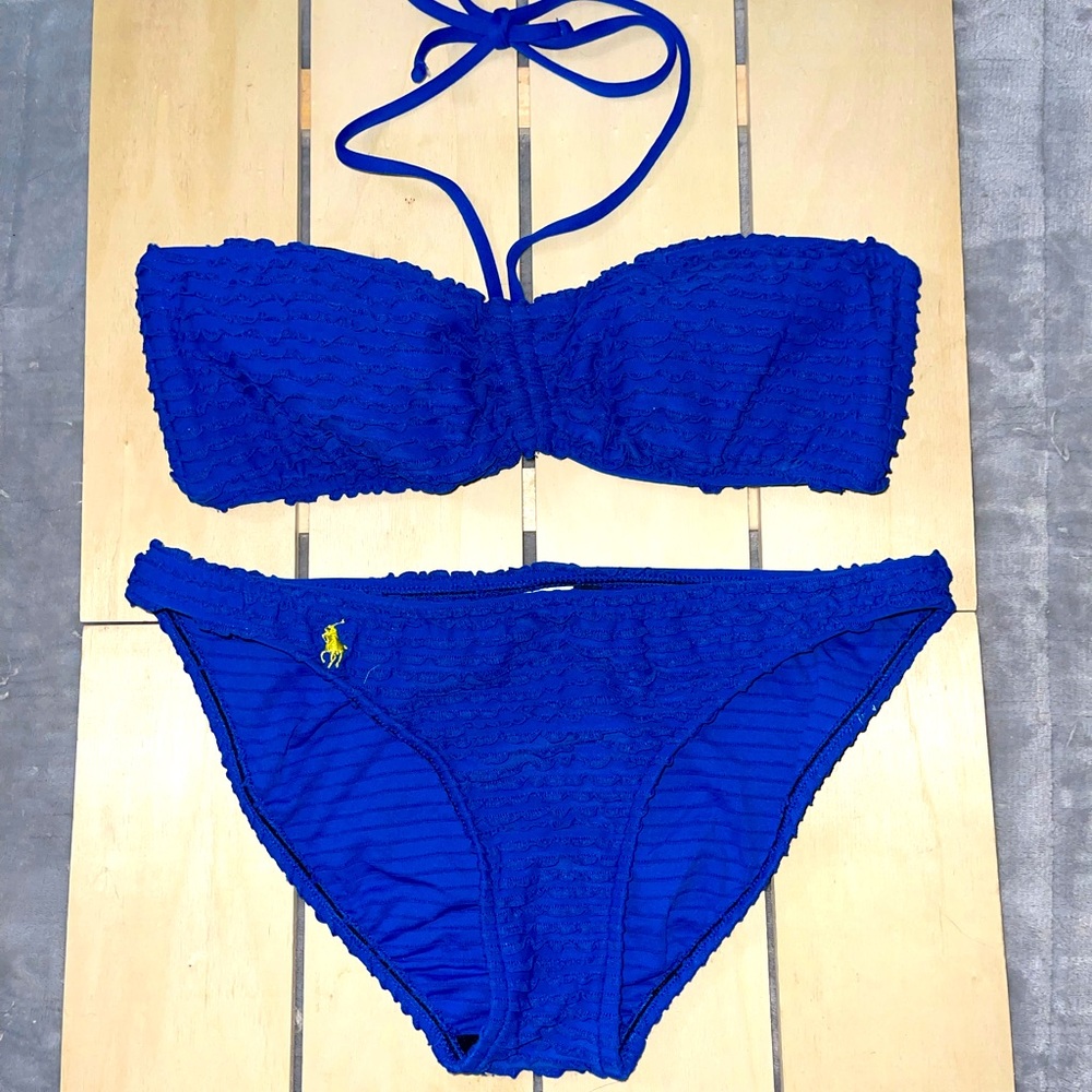 Ralph Lauren Blue Bikini Sz. M/L